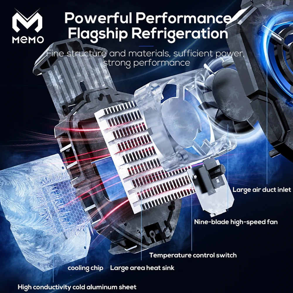 Memo Super Cool DLA7 Two-Gear Adjustment Gaming Phone Cooler With RGB