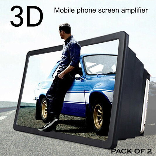 Pack Of 2 Portable 3D Video Enlarge Smartphone Screen Magnifiers