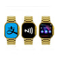 M9 Ultra Max Gold Edition Luxury Stainless Steel Sports Heart Rate Health Monitoring Watch Smart Watch