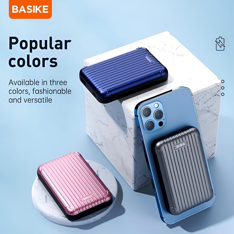 BASIKE 5000mAh 20W MagSafe Wireless Power Bank with 15W Fast Wireless Charging and PD QC 3.0 Support for iPhone Samsung Huawei