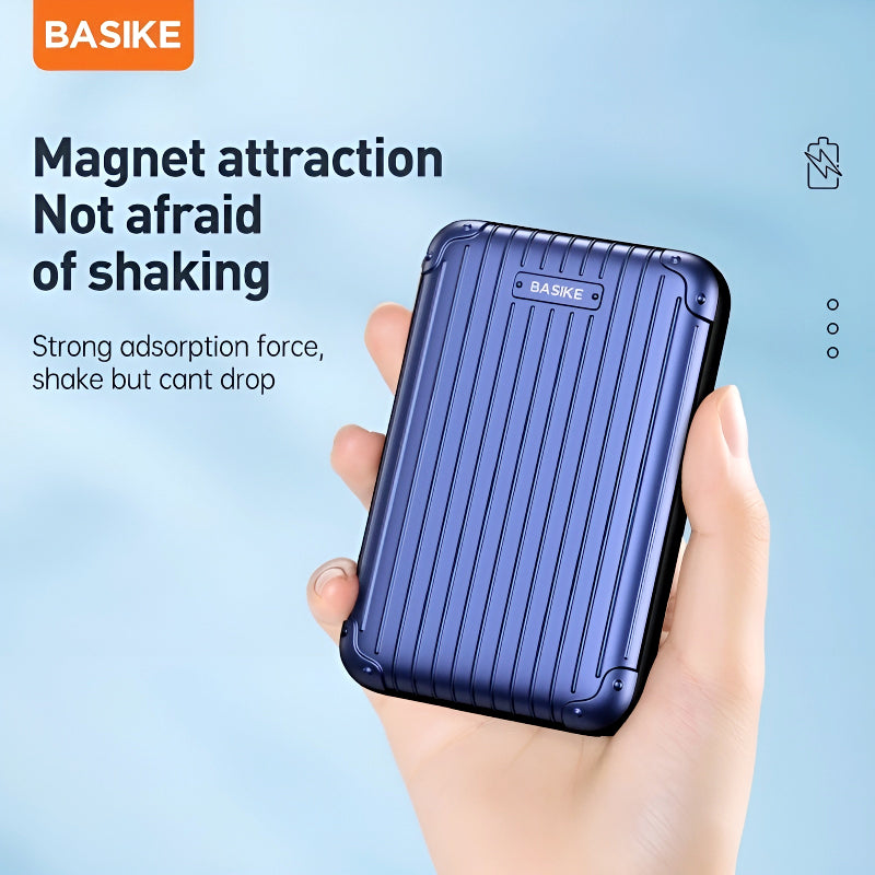 BASIKE 5000mAh 20W MagSafe Wireless Power Bank with 15W Fast Wireless Charging and PD QC 3.0 Support for iPhone Samsung Huawei
